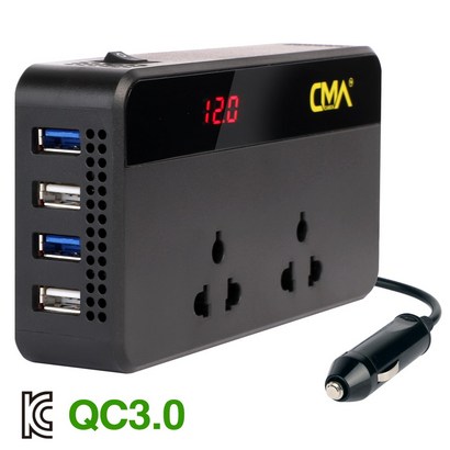 카모아 200W QC30 스마트 파워 차량용 인버터 컨버터