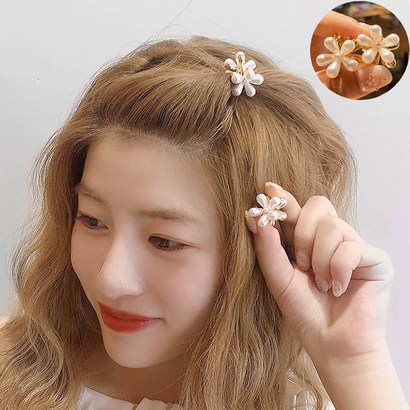주주리베 여성용 꽃진주 미니 집개핀 A55-101 진주 10개입
