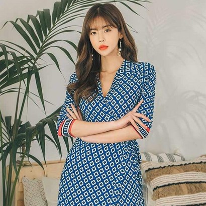 헤링본 여름 비치원피스 랩 데일리 반팔 로브 페이즐리 바캉스 휴양지룩 HC404 리뷰후기