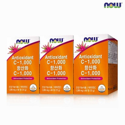 나우푸드 항산화 비타민C 1000 60정 3박스 6개월분