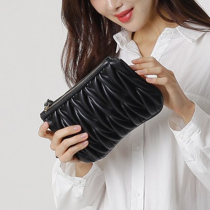 미쓰백 컬렉션 퀄팅 클러치 파우치백 러블리 손가방 화장품