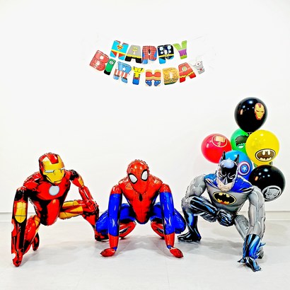 배트맨 스파이더맨 아이언맨 풍선 대형 3D 어벤져스 남아 아들 특별한 생일 파티 장식