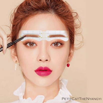 여성 눈썹가이드 갈매기눈썹 그리기 눈썹틀 스티커 8종 리뷰 후기