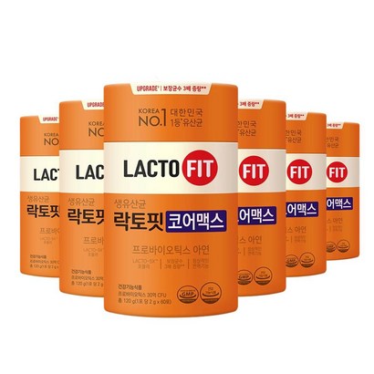 락토핏 생유산균 코어 5X 60포 6통 12개월분