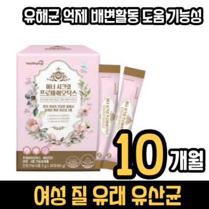여성 질 유래 유산균 락토바실러스 프로바이오틱스 유해균 억제 배변활동 원활 장건강 도움 건강 기능성 식품
