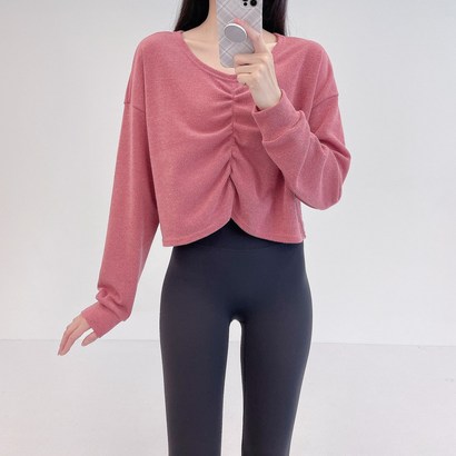 로라벨 캘로 필라테스복 여성 요가복 커버업 루즈핏 상의
