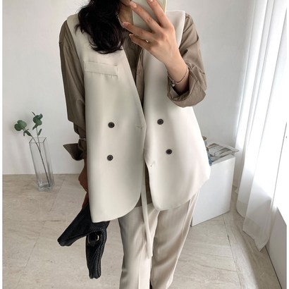 네모 여성용 댄디더블 베스트