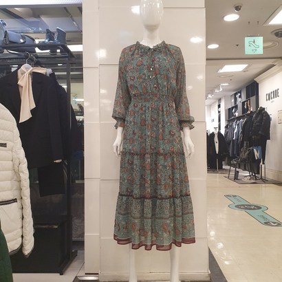 블루페페 플라워패턴 쉬폰 롱 원피스 부평점 리뷰후기