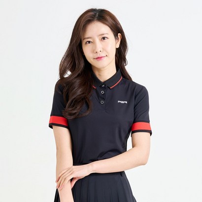 R T-4287 여성골프 소매포인트 반팔 카라티셔츠