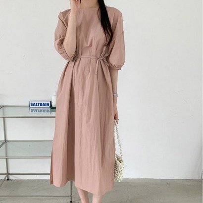 일상화보 미르하 여성 반팔 롱 원피스 데일리 캐주얼 리뷰후기