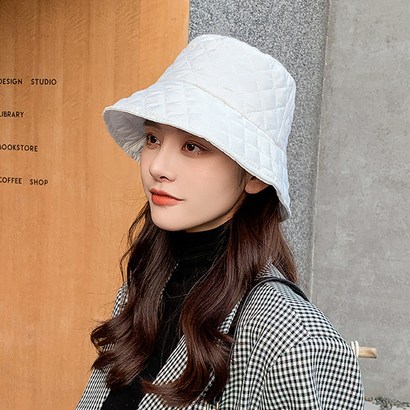 여자 버킷햇 누빔 가을 사계절 여성 학생 중년 벙거지