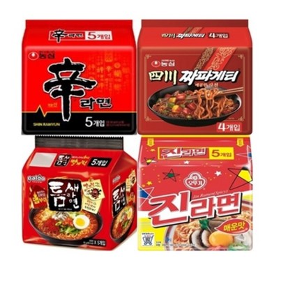 매운라면 모음 멀티 신라면진라면매운맛사천짜파게티틈새라면 봉지라면 19개입
