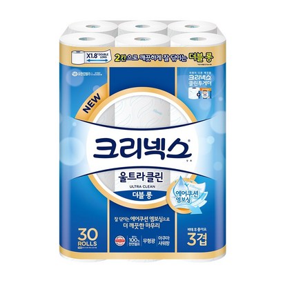 크리넥스 3겹 울트라클린 더블롱 화장지