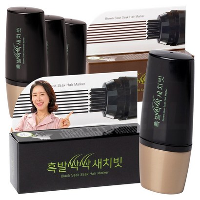 쉽고 빠른 간편 새치 커버 흑발싹싹 새치빗 단품 1개 블랙/브라운