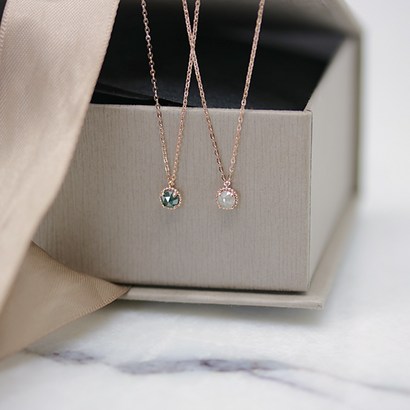 14K 02ct 앤틱 러프다이아 목걸이