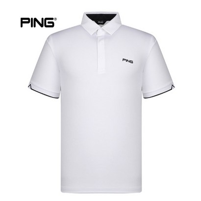 핑 PING 남성 소매 라인 포인트 카라 반팔 티셔츠 112A2TO902WH 리뷰후기