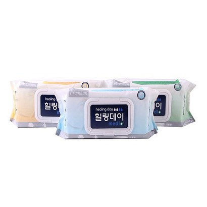 환자용 두꺼운 물티슈 엠보싱 플레인 캡형 60매x