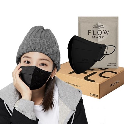 플로우 KF94 귀안아픈 숨쉬기편한 새부리형 마스크 대형