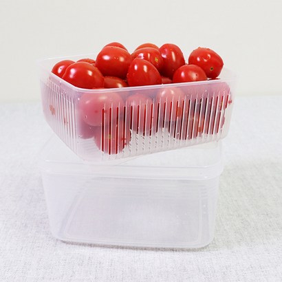 나카야 사각 채반통 1 야채 과일 보관 물빠짐 소분 밀폐용기