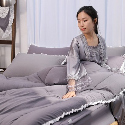 류금숙 모던텔 블라썸 실키케어 차렵이불 베개커버세트