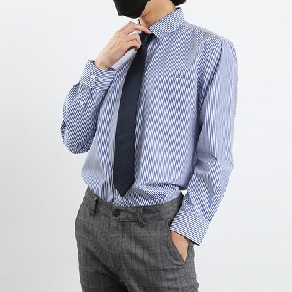 긴팔 일자 핏 스트라이프 와이셔츠 NSV-9137