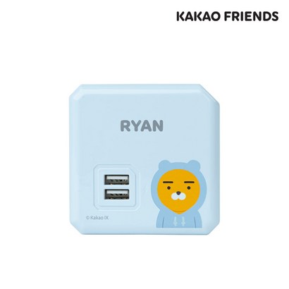 파워존 카카오 파워큐브 USB 4000W 고용량 멀티탭 블루 라이언 16A