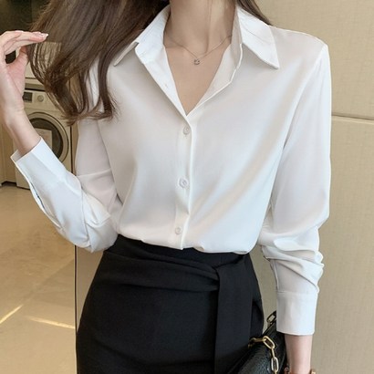 베베디 여성용 페냐 무지 긴팔남방 셔츠