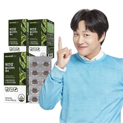 내츄럴플러스 차태현 위건강 헬리코박터케어 60정 / 감초추출물 위점막보
