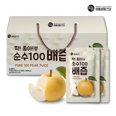미쁨생활건강 딱좋아 국산 순수 배즙 30포