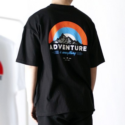 2stextie 오버핏 옆트임 반팔티 ADNENTURE 반팔 티셔츠