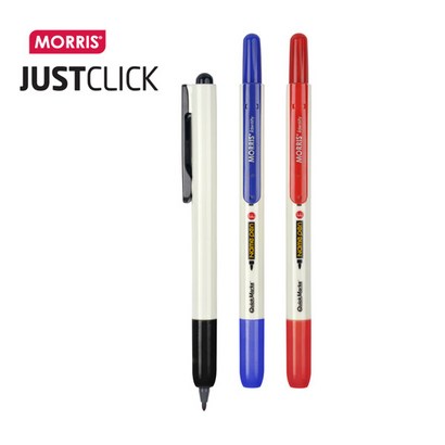 모리스 JUSTCICK 퀵마크F 네임펜 노크식 필기네임펜 1자루