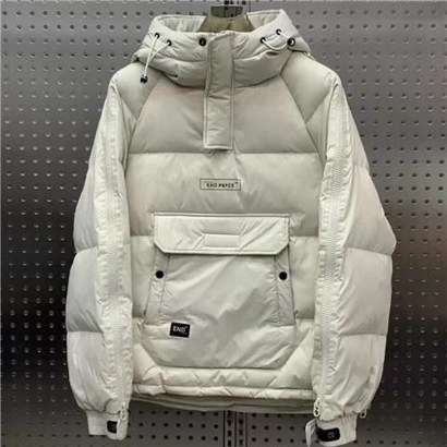 빅사이즈 남성 아노락 패딩 캐주얼 오버핏 두꺼운 남자 무지 후드 다운 상의 Anorak addin KB0796