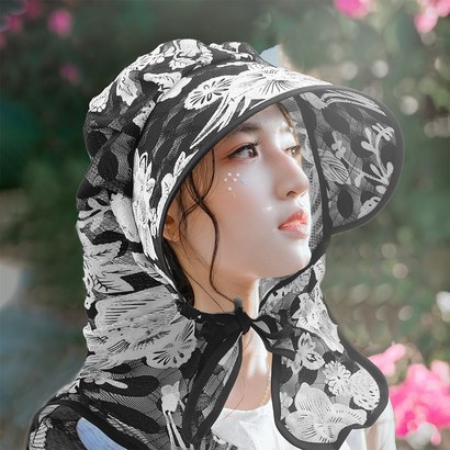 대경몰 꽃무늬 망사 여성썬캡 과수원모자 돌돌이 여성모자