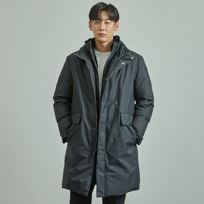 2중 앞여밈 하이넥 시티 다크네이비 구스 다운 점퍼