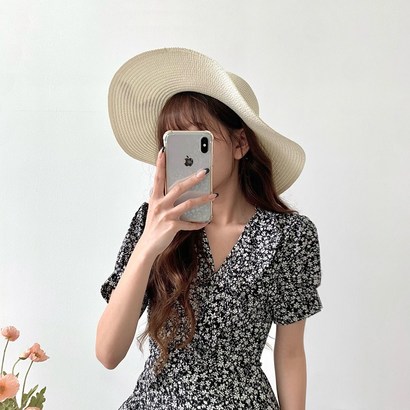 루다벨 여름 여성 와이드 썬캡 밀짚 모자