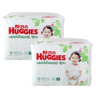 하기스 네이처메이드 팬티형 기저귀 공용 특대형 5단계 68매