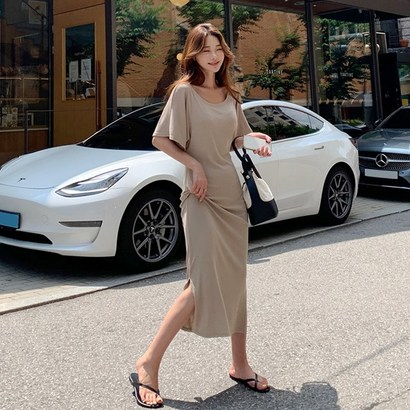 떳다그녀 레티아 슬림 롱 원피스