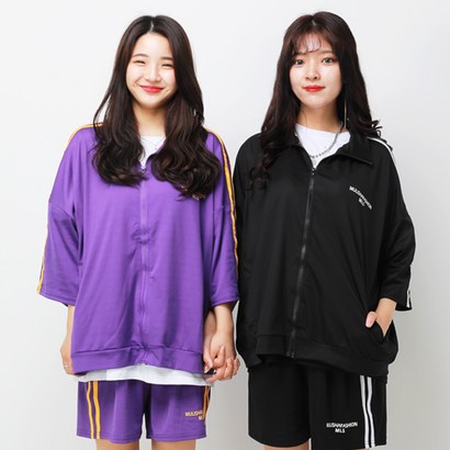 니슬리 반팔집업 트레이닝복 츄리닝 반바지