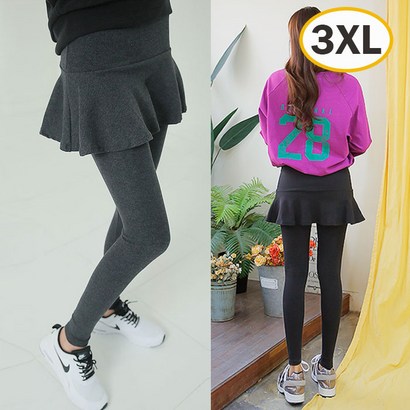 제이피플 여성용 A-112단플레어치렝스 밴딩 플레어 치렝스 치마레깅스 빅사이즈