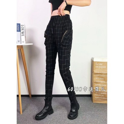 봄가을 여성 체크배기바지