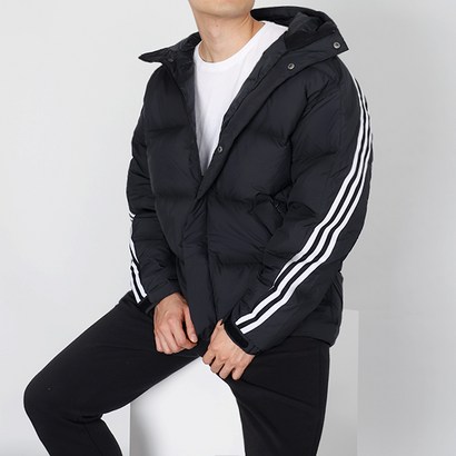 아디다스 오리털잠바 3ST 퍼피 다운 자켓 검흰