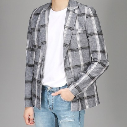 후앙스 린넨 웨이브 체크 자켓 COJK-9556 리뷰후기