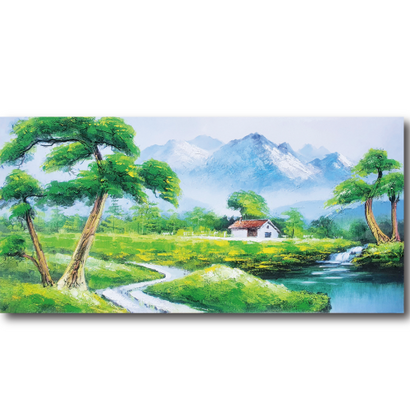 부자되는 건강운 재물운 산수화그림 소나무그림 폭포액자 풍수그림