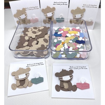 마스크 쓴 곰돌이 핸드메이드 카드 만들기 diy kit 집에서 만드는 수제카드 리뷰후기