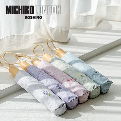 미치코런던 소프트플라워체크 3단수동양우산
