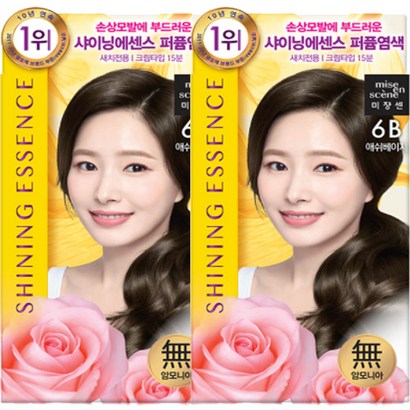 미쟝센 샤이닝 에센스 퍼퓸염색약 6B 애쉬베이지 새치전용/크림타입