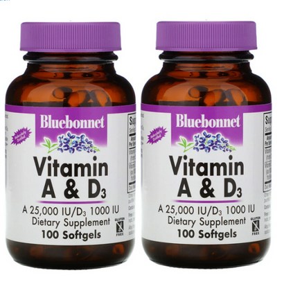 Buebonnet Nutrition Vitain A and D3 블루보넷 뉴트리션 비타민 AD3 100정x