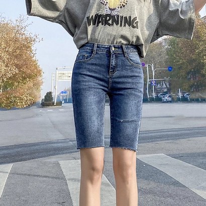 여자 5부 청반바지 리뷰후기