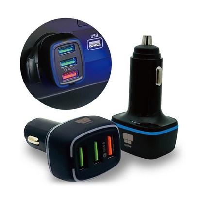 차량용 3포트 고급형 초고속충전기 시거잭 18W USB 시거젝 충전기 퀵차지