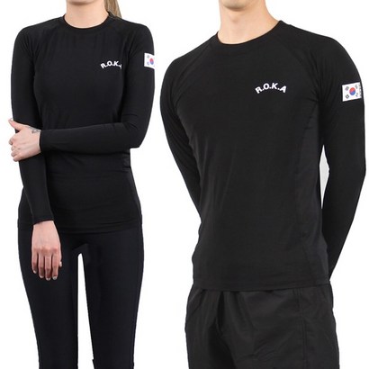 쿨론 ROKA 로카 래쉬가드 긴팔 검정 군인 군용 군대 티셔츠